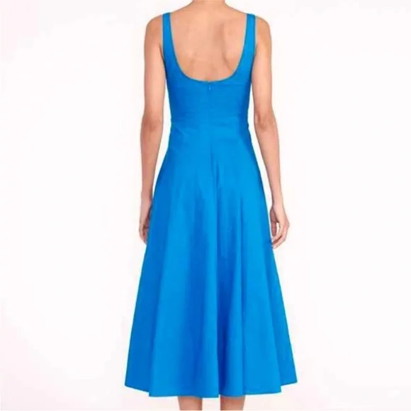 Worn Once STAUD Wells Midi Dress - Island Blue - Picture 2 of 7